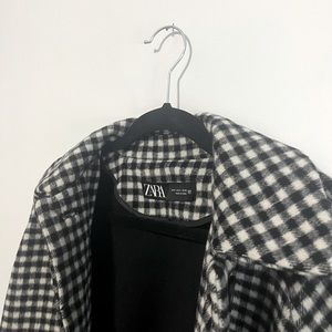 Zara black and white check jacket